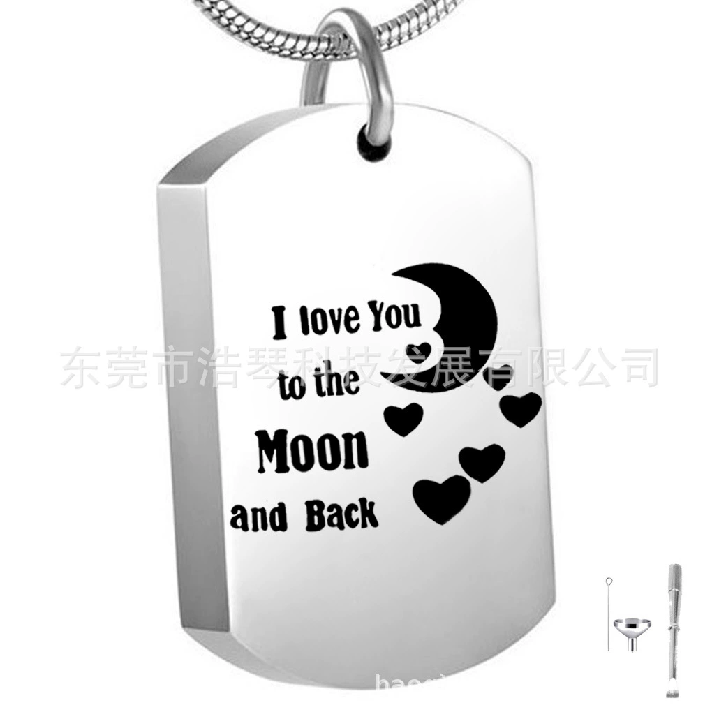 Прямоугольные ПЭТ пепел шкатулка титана стали кулон выгравированы пепел шкатулка кулон из нержавеющей стали ожерелье ювелирные изделия духи кулон