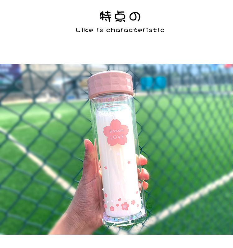 Simple Double-layer High Borosilicate Glass With Tea Compartment Portable Sports Glass Cup For Making Tea Anti-scalding Cup display picture 2