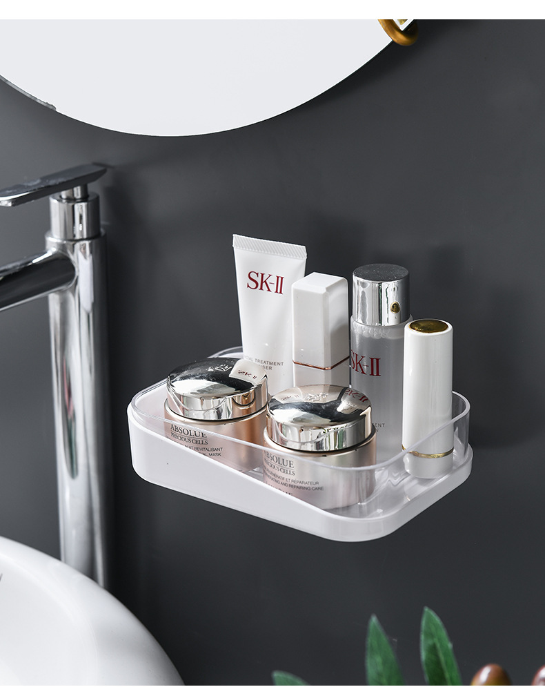 Wall-mounted soap box, no-drilling, traceless soap box, double-layer draining, bathroom and toilet storage rack soap box detail image 17