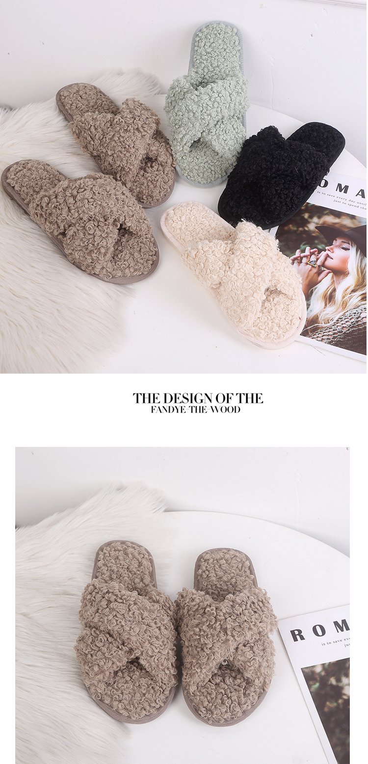 Candy Color Open-Toed Cotton Slippers NSKJX112134