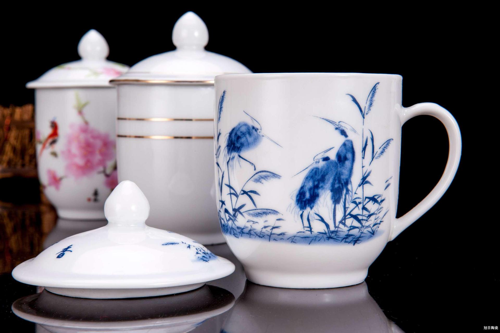 加工定制中 陶瓷用品 陶瓷茶杯定制 家庭饮用陶瓷水杯定制