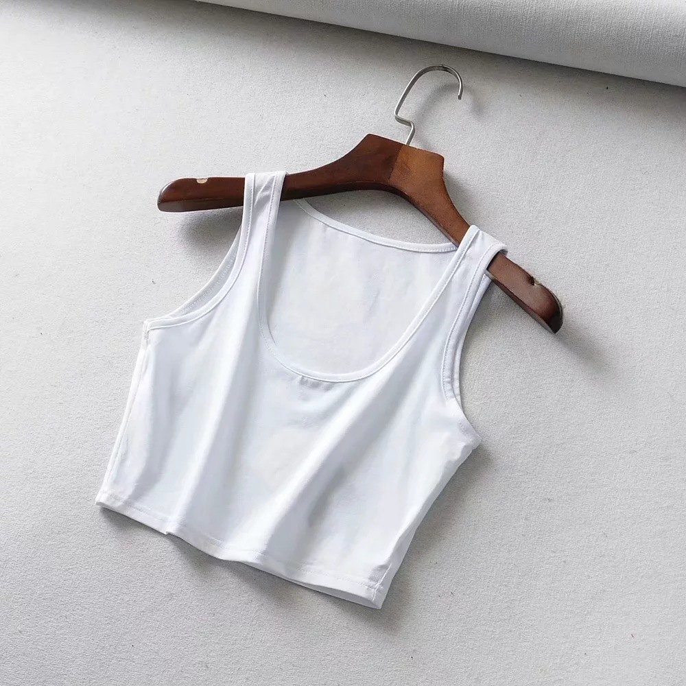 round neck solid color sports vest  NSAC44950