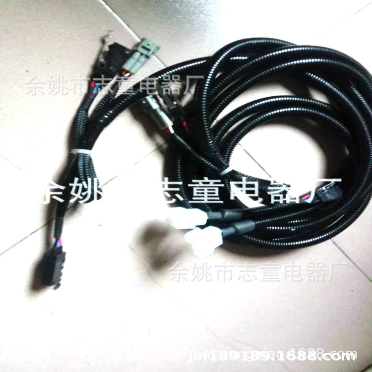 供应汽车两芯开关保险丝盒控制波纹管多芯端子排插汽车线束加工线