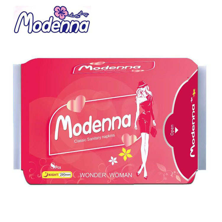 modenna 8片 桃红色 夜用