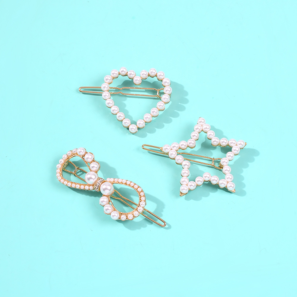 New Pearl Hair Clip Girl Sweet Simple Hair Accessories Word Clip Edge Clip display picture 6