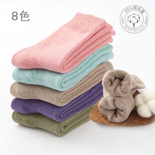  winter thickened pure cotton women's socks terry socks women's mid-calf towel socks floor socks warm snow socks