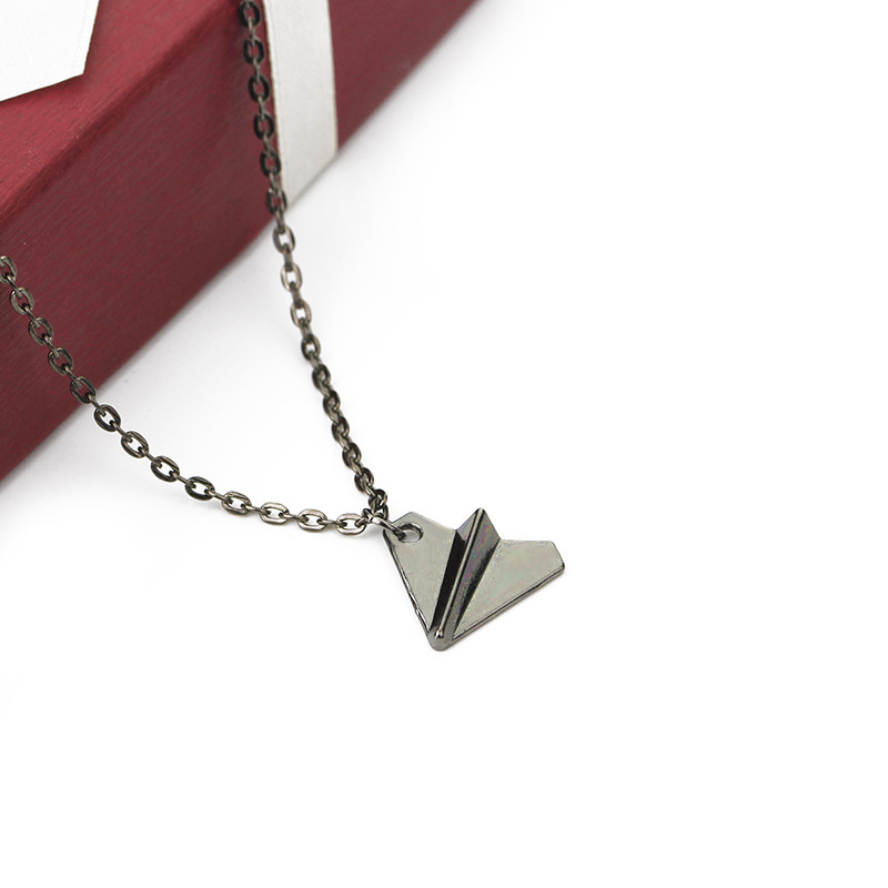 Fashion Origami Airplane Pendant Necklace Clavicle Chain Letters One Direction Paper Airplane Necklace display picture 4