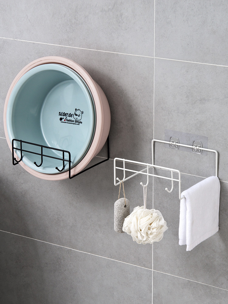 Seamless punch-free face plate rack hand washing plate foot washing plate rack towel rack bathroom storage rack