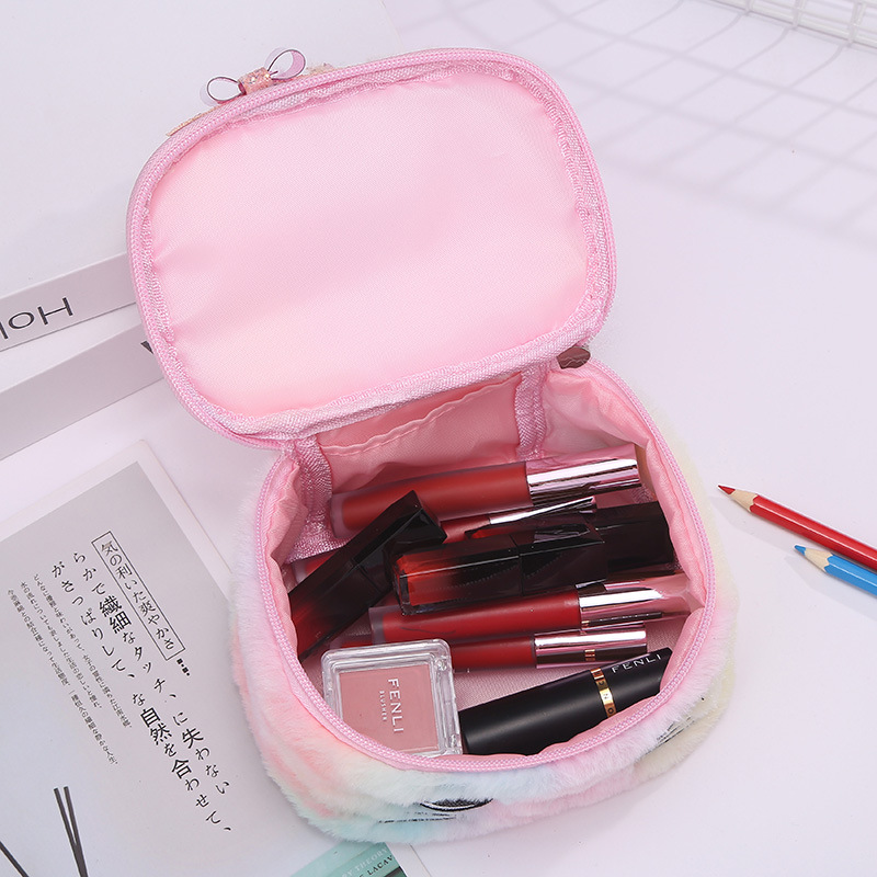 Wholesale of large-capacity cosmetic bags for cats and rabbits in foreign trade, pu leather cute hand-held bags, and storage bags for girls and children detail image 14