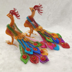 【八尾鳳凰】創意手工DIY鐵絲鋁絲鳳凰模型廈門玩秀手工藝編織