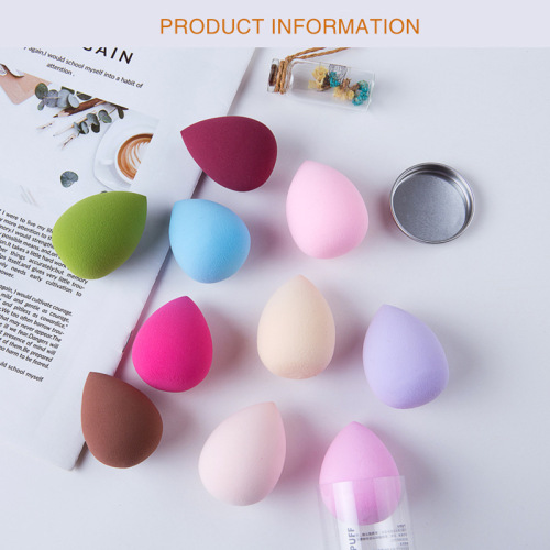 Tin Box Packaging Makeup Sponge Single Pack No Absorption Beauty Sponge PU Foam Sponge Powder Puff Super Soft Mega Soft Color Correcting Sponge