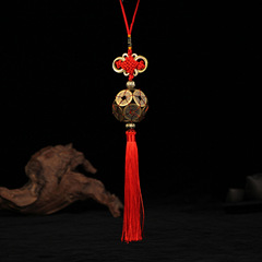 Car ornament pendant copper coin charm genuine copper Lu Lu Tong ingot rearview mirror car interior decoration vehicle stall supplies