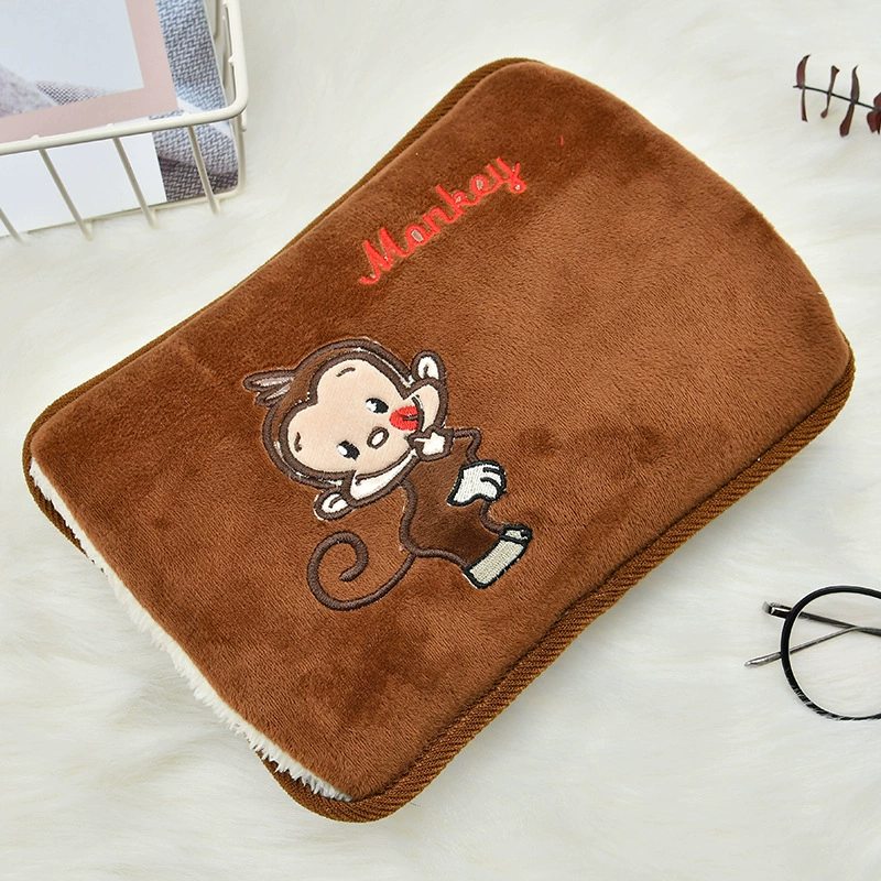 Water-injected new embroidered mischievous cat hand warmer charging hot water bag finger monkey warming baby national standard can be shipped