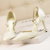 Fashionable high metal sandals pointy toe, Korean style, wholesale