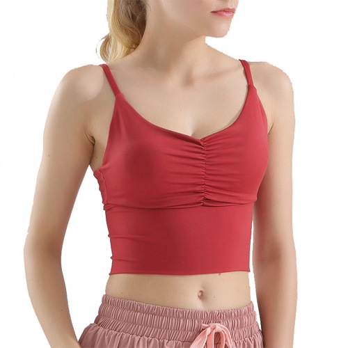 Slim yoga tops shoulder belt back sports bra shockproof sling exercise Yoga underwear running fitness bra