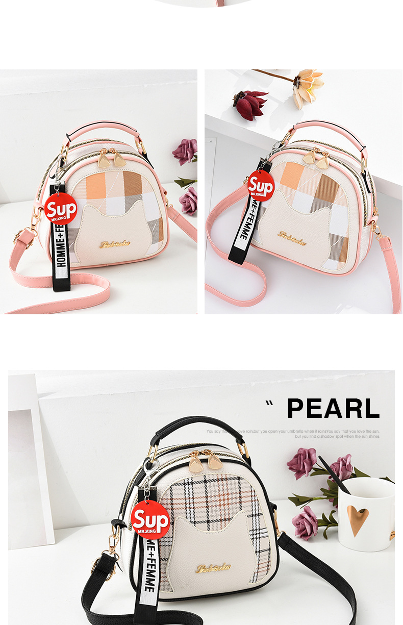 Women's Small Pu Leather Stripe Elegant Square Zipper Shoulder Bag Handbag Crossbody Bag display picture 1