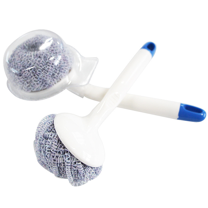 清洁球带手柄不伤手清洁刷可拆卸家用刷锅刷纤维清洁球