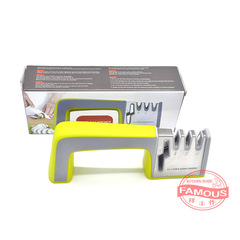 亞馬遜 磨刀石 不鏽鋼四段磨刀器 多功能磨刀器 磨剪刀器