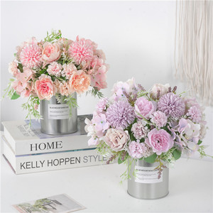 7 European-style colorful peonies artificial flowers Wedding guide Home interior personality floral decoration