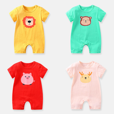 特价清仓婴幼儿短袖连体纯棉男哈衣 新生儿女宝宝夏装睡衣6个月薄|ms