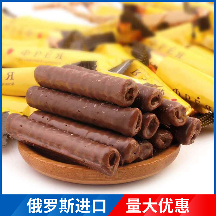 俄罗斯进口糖果 拉迈尔巧克力棒 夹心手指棒糖果散装零食一件代发