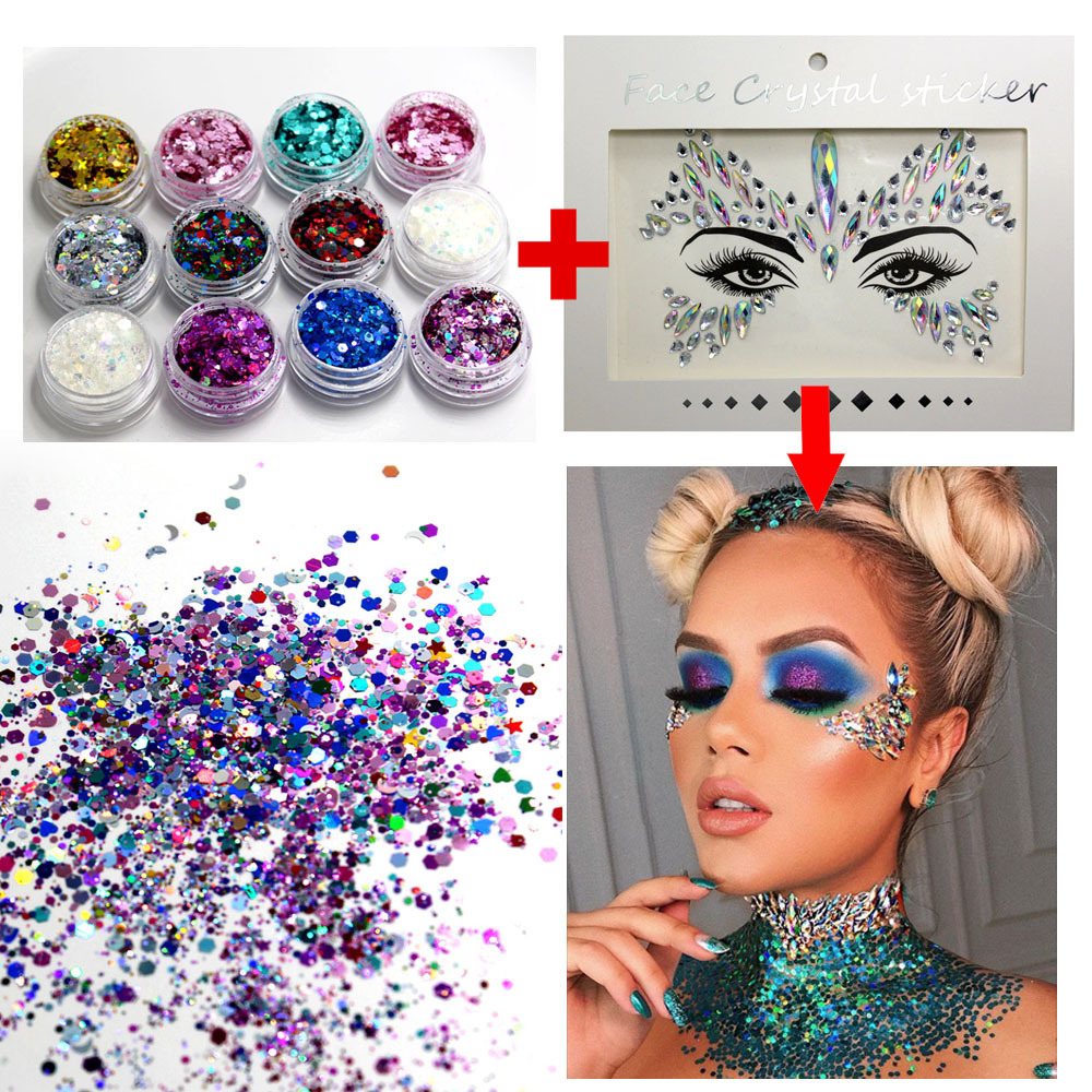 7g Weight Colorful Sequin Tattoos & Body Art 1 Piece