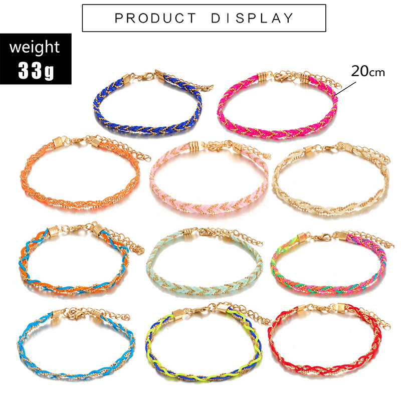 New Cross-border Jewelry Ethnic Style Hand-knitted Twisted Color Rope Rope Bracelet Single Unisex display picture 12