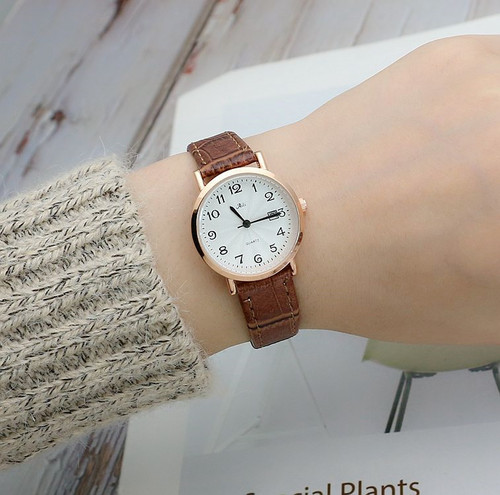 College style calendar female student belt watch Japanese and Korean fresh fashion trend ladies quartz watch wholesale