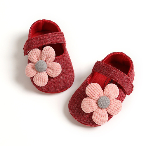 Spring and Autumn 0-1 year old little flower woolen baby shoes toddler shoes princess shoes baby shoes 1938