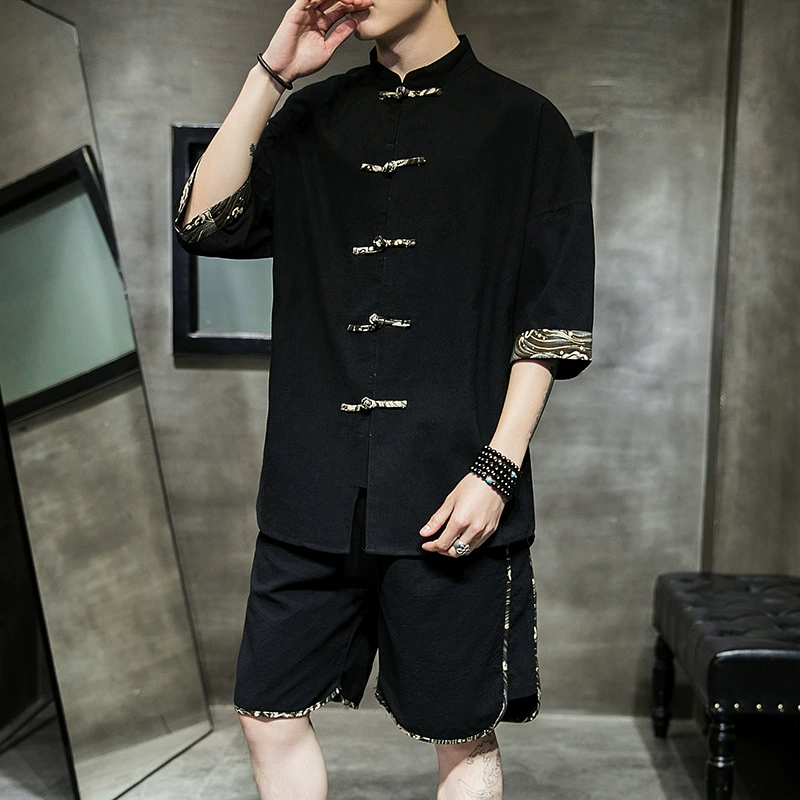 Cotton shirt, set, Chinese style