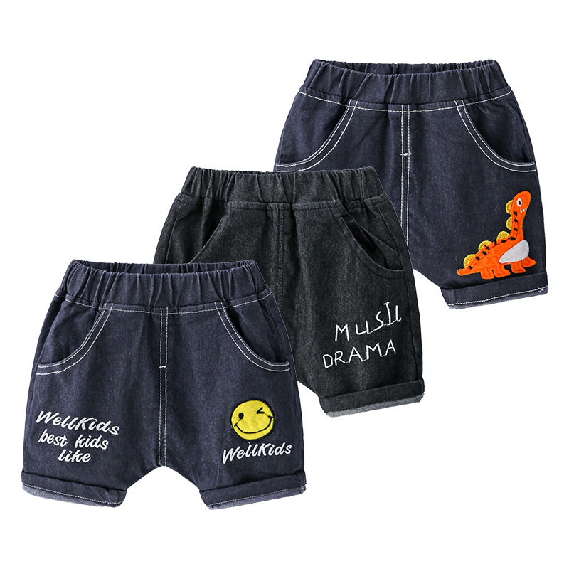 Children's Denim Shorts 2023 Summer Children's Clothing Cute Cartoon Baby Trendy Fan Sports Pants Boys Pants Summer