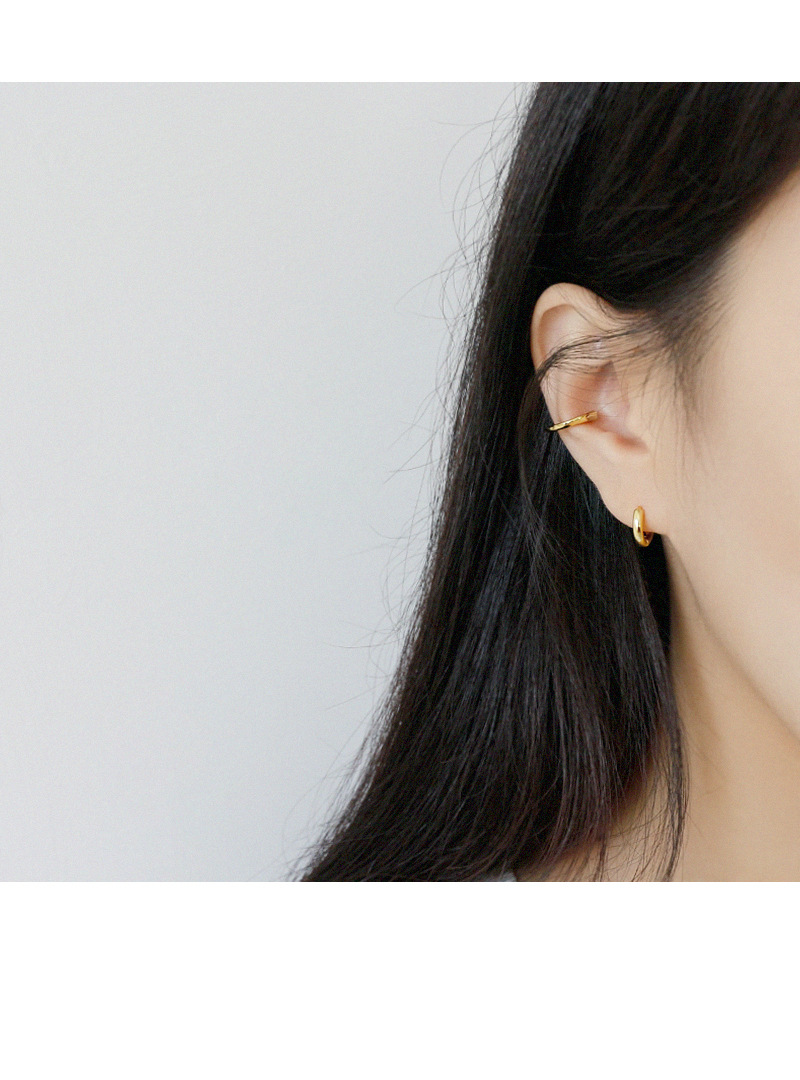 Korean S925 Sterling Silver Irregular Ear Clip display picture 11