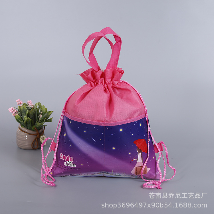 束口抽绳袋手提双肩书本补习班 定制收纳礼品学生背包抽绳口袋包