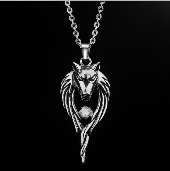 Trendy Wolf Head Pendant