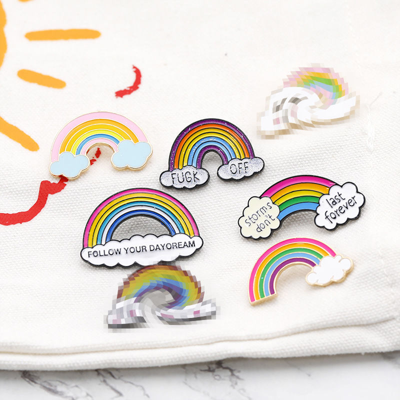 Cartoon Cute Colorful Rainbow Brooch display picture 9