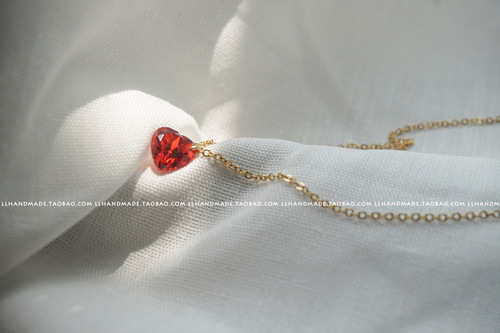 925 sterling silver plated 14K gold love-shaped necklace Japanese and Korean version simple clavicle chain necklace birthday gift for girlfriend