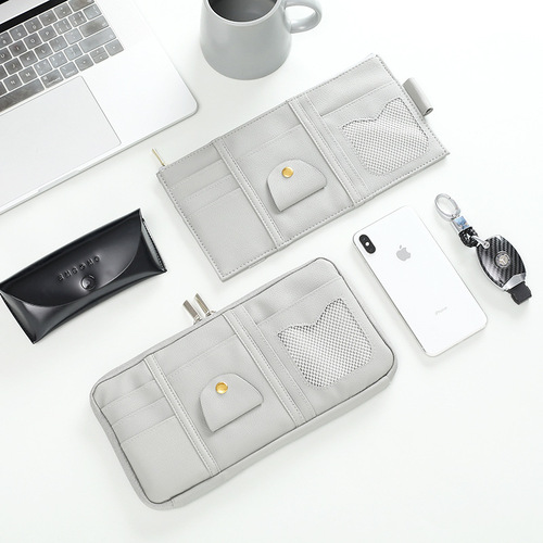 Sun visor card holder car supplies storage bag ticket card bag driver's license bag CD mobile phone holder in-car glasses hanging bag