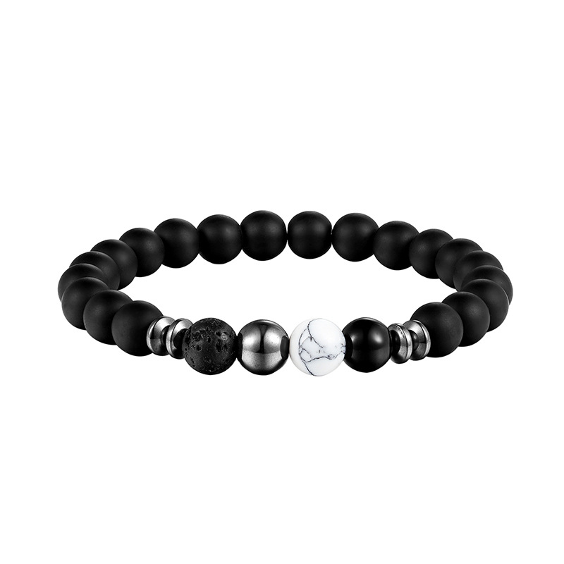 Einfacher Stil Runden Stein Perlen Unisex Armbänder display picture 2