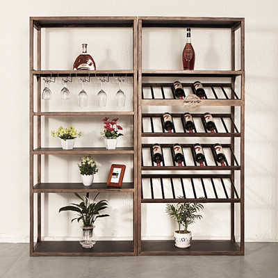 複古歐式鐵藝休閑酒架酒吧酒櫃葡萄酒紅酒收納展示架置物架酒杯架