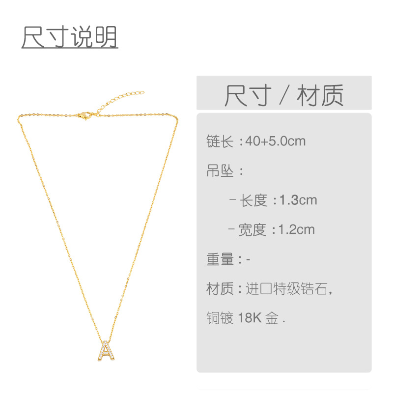 Fashion Letter Copper Gold Plated Zircon Necklace display picture 1