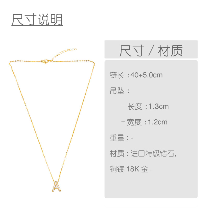 New Accessories Letter Necklace Diamond Letter Pendant Couple Necklace