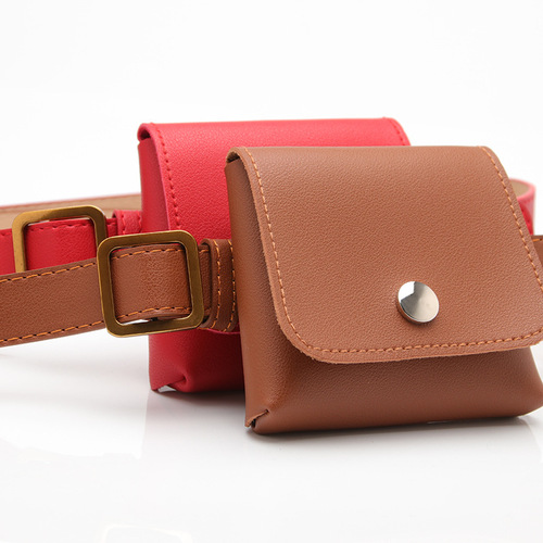 Cross-border versatile retro belt bag, women’s belt bag for key and mobile phone use, women’s decorative thin belt