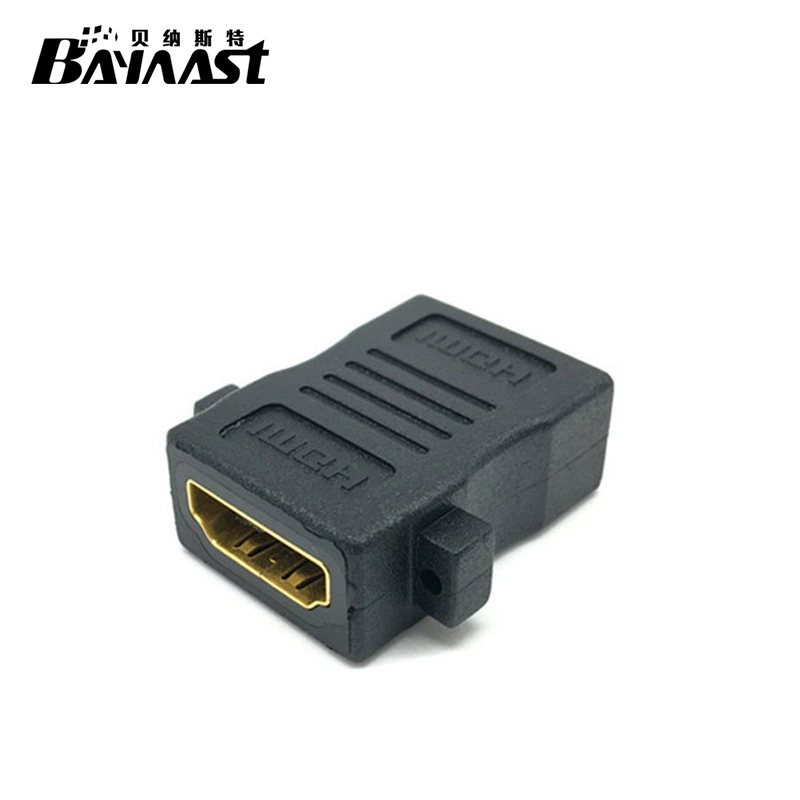 Переходник HDMI мама-мама можно закрепить на панели HDMI с ушками через головку с отверстиями под винты HDMI мама