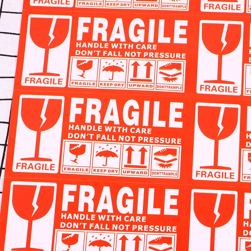 Оптовая покупка Spot Fragile Предупреждение Fragile без клея-лейкого наклейки