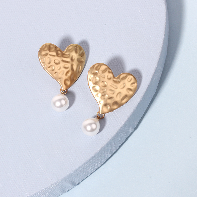 16g Weight Earrings Classification Wedding, Travel Occasion Women'S Gender Original Design Style Gold, Silver Color Fashion New Geometric Love Bohemian Fashion Pearl Earrings For Women 9