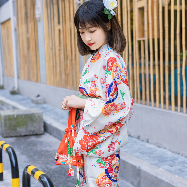 Japanese kimono women’s formal dress girl sense traditional kimono wrinkle free ironless universal kimono suit