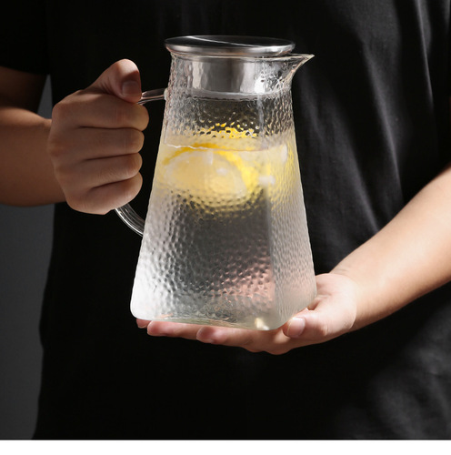 Household cold kettle large-capacity glass cold kettle white boiled water cup living room installed water kettle teapot set