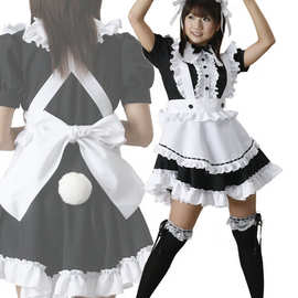正品 日本动漫服cosplay问题儿童都来自异世界黑兔女仆装 可配鞋