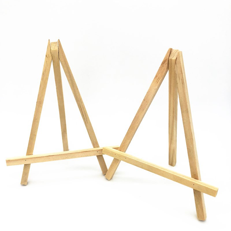跨境专供木制迷你展示架相框支架工艺品实木木片三角支撑架|ms
