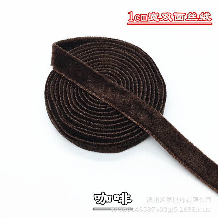 10mm/1cm幅カラー両面ベルベットベルベットリボン植毛リボンdiy補助材料ベルベットリボン|undefined
